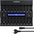 UXADRENOVIX AA AAA Battery Charger, 20+2 Slot LED Battery Charger Intelligent Battery Charger for AA/AAA Batteries Rechargeable Batteries and 9 V Batteries, 2 Separate Charging Slots for 9 V Batteries